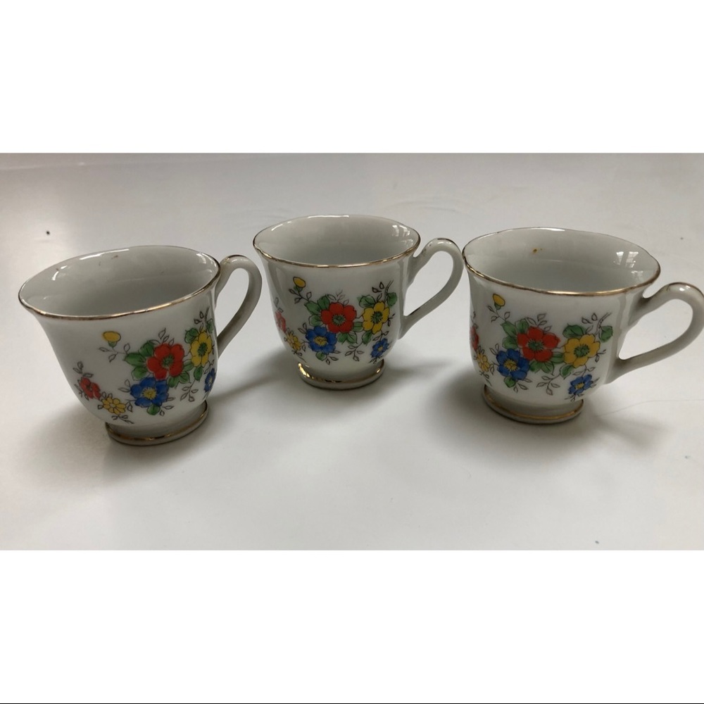 Set Three Vintage Made in Japan Tiny Teacups